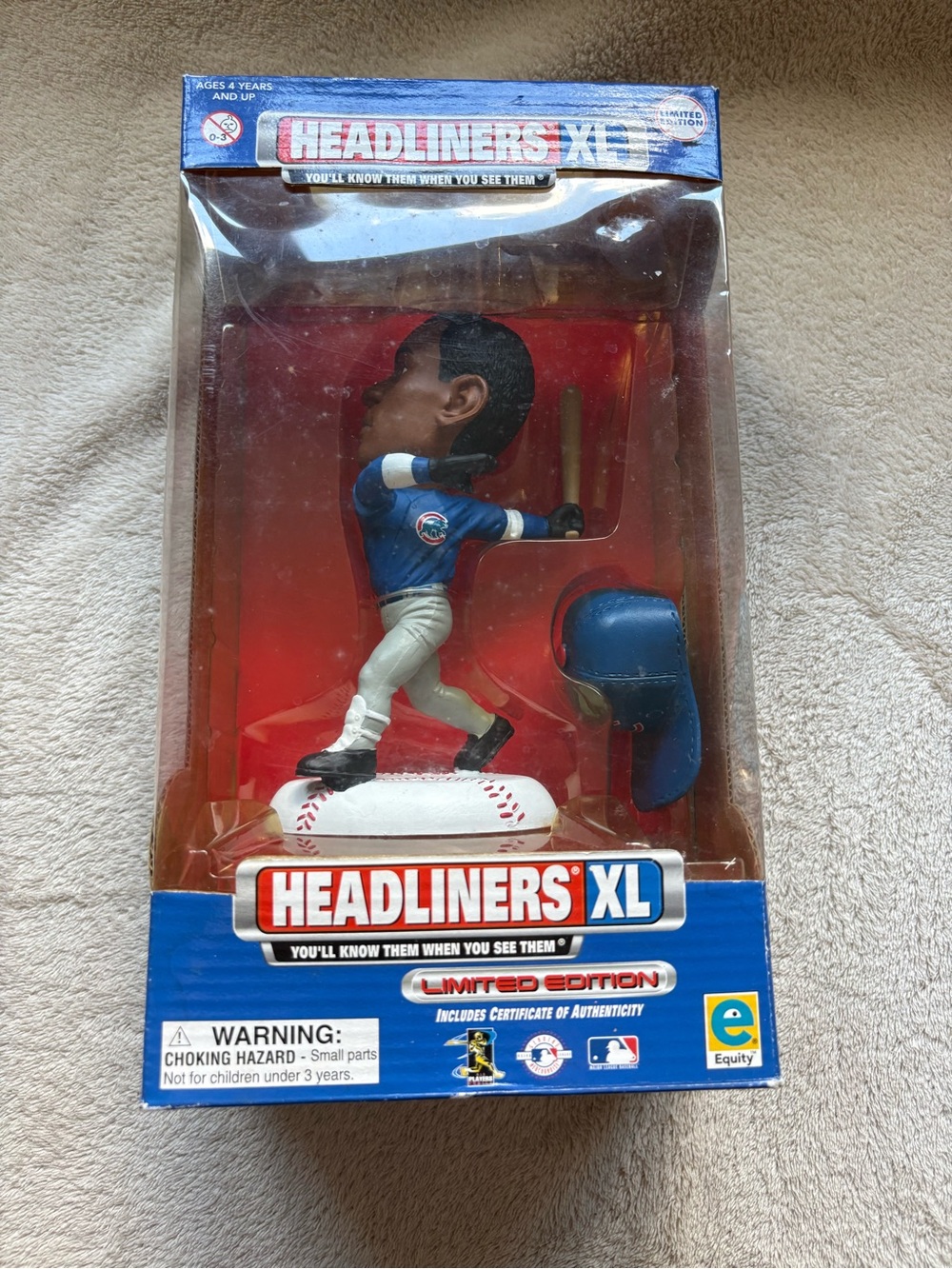 Headliners XL Chicago Cubs Blue Baseball Bobblehead - Limited Edition